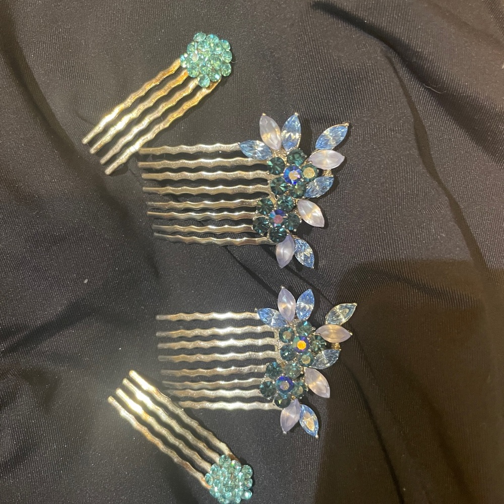 Elegant Blue and purple Hair Combs